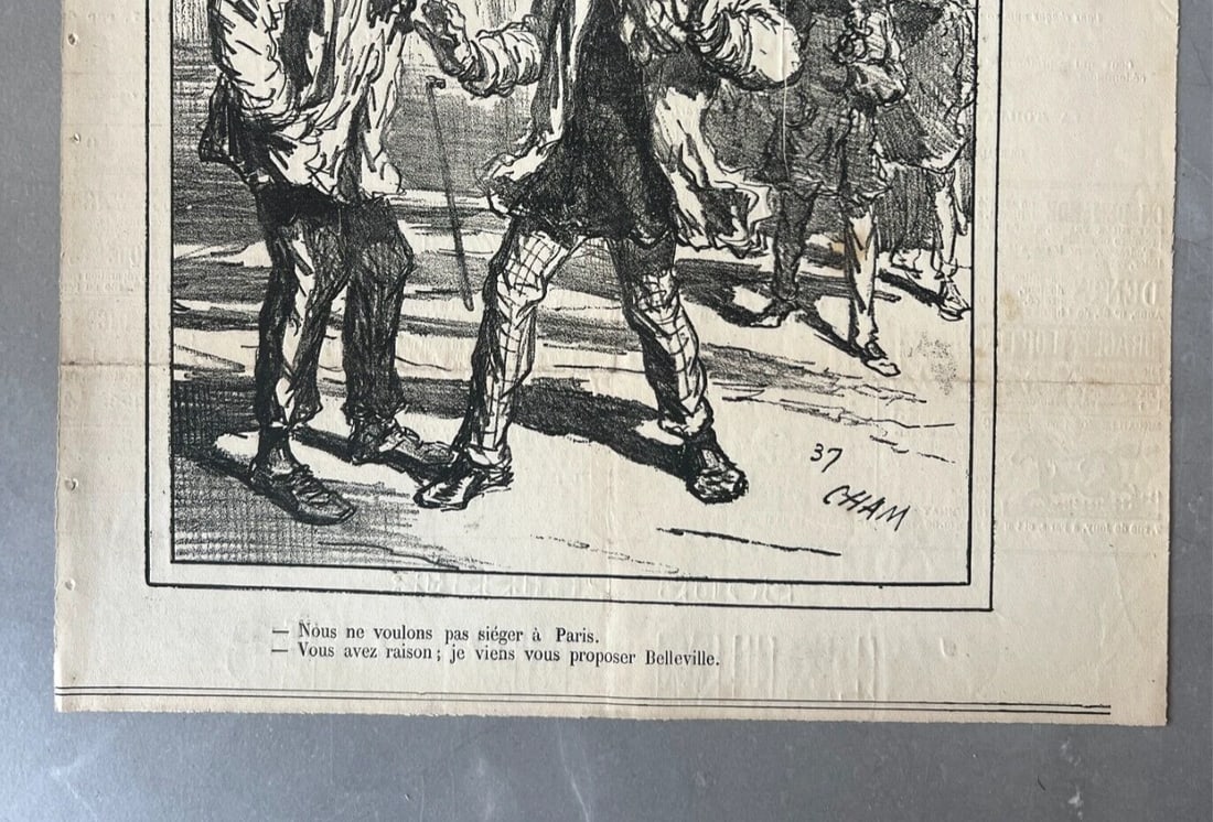 19th century Cham, Sieger Paris, Apres le Siege 1837 - Antique Print - 4