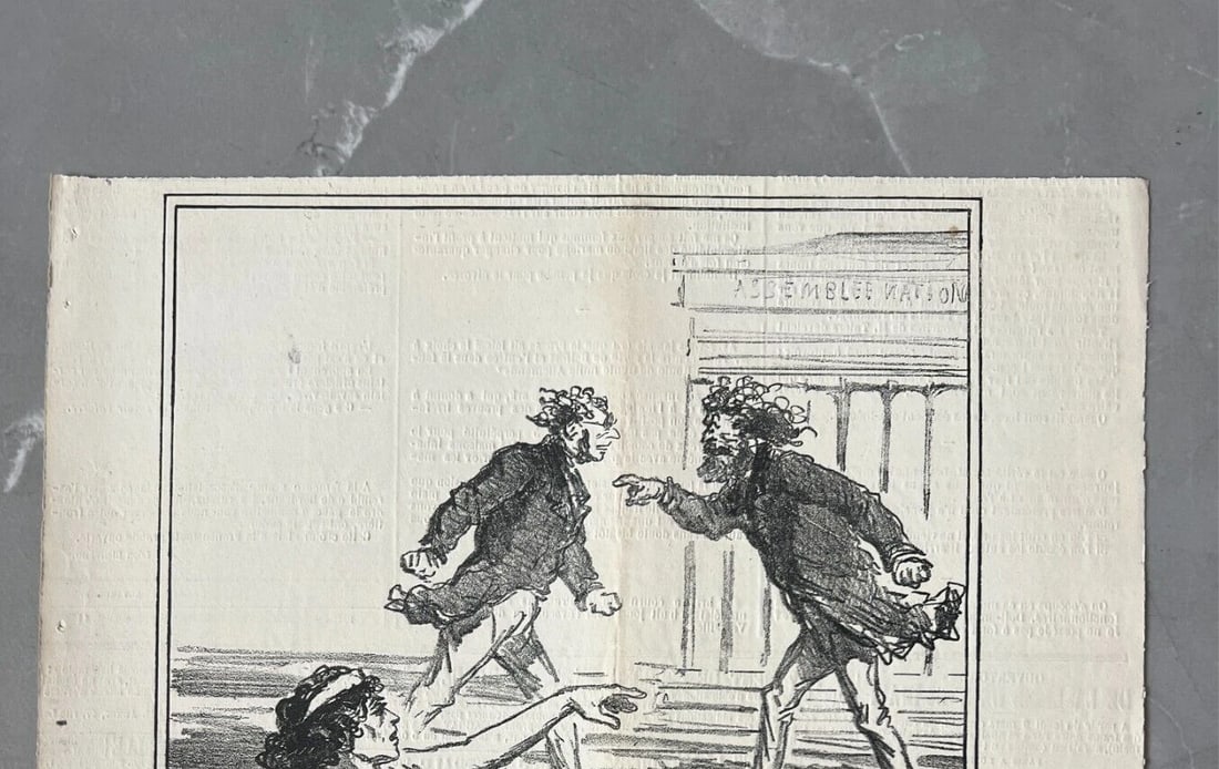 19th century Cham, Relevez moi, Apres le Siege 1835 - Antique Print - 3