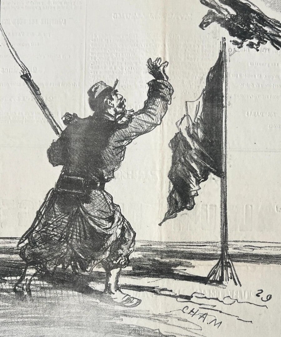 19th century Cham, Cherche un autre Perchoir, Apres le Siege 1829 Antique Print: Title: 19th century Cham, Cherche un autre Perchoir, Apres le Siege 1829 Antique Print Description: 19 x 26 cm stains, folds Reserve: $50.00 Shipping: Domestic: Flat-rate of $22.00 to anywhere within