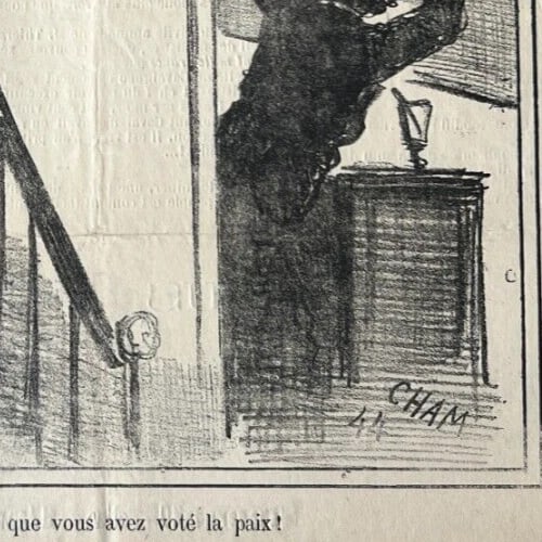 19th century Cham, Votez la Paix, Apres le Siege 1844 Antique Print - 6