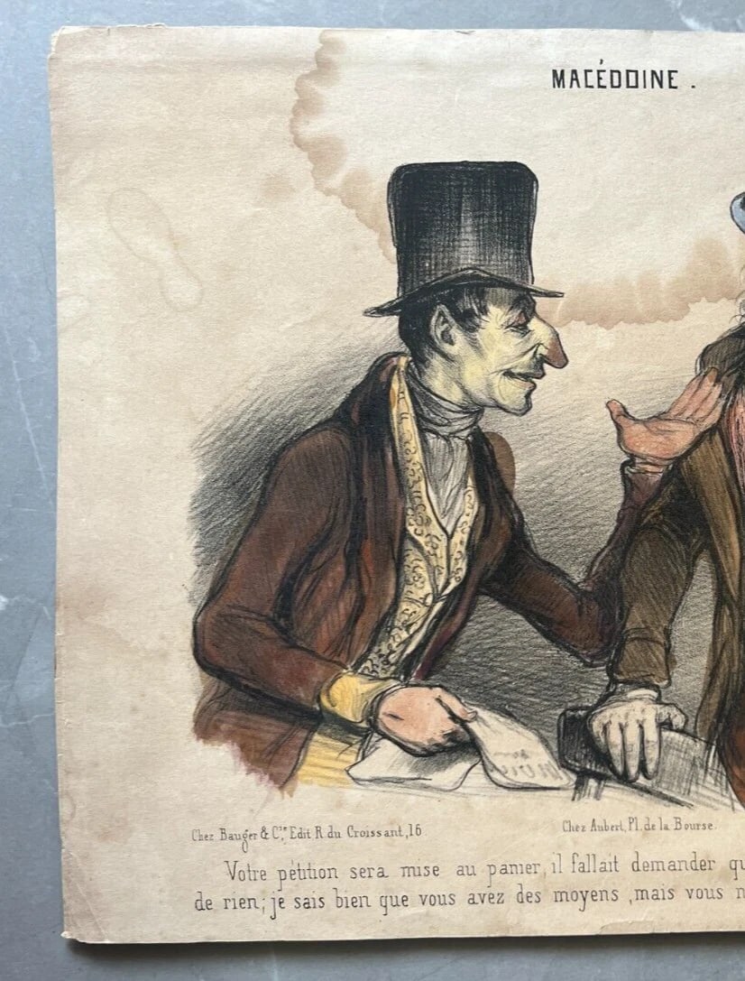 19th century Caricature, Men, People, Petition Antique Print - 3