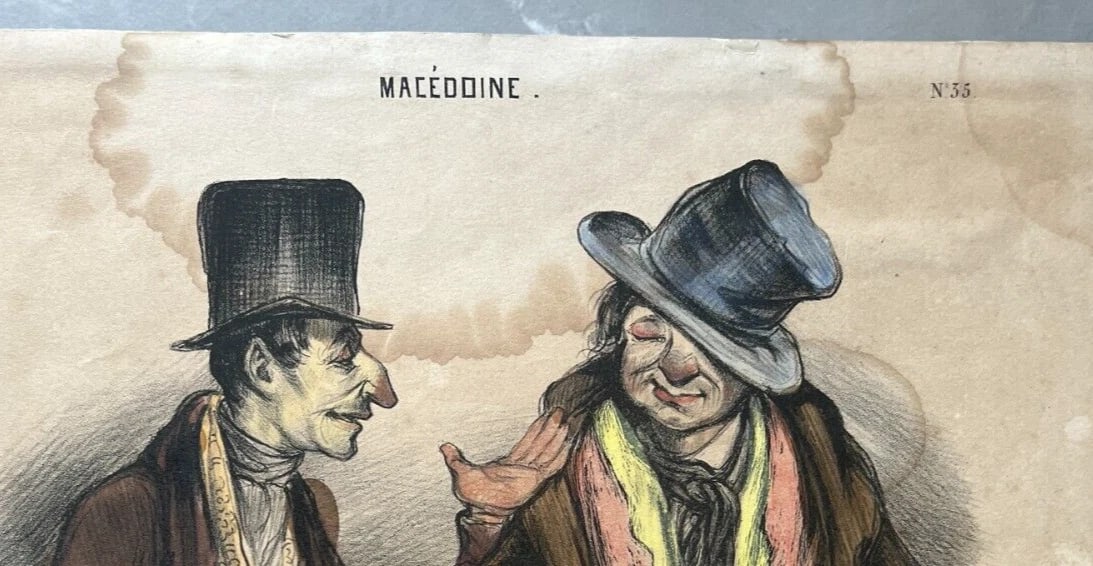 19th century Caricature, Men, People, Petition Antique Print - 5