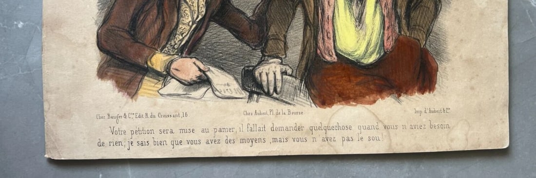 19th century Caricature, Men, People, Petition Antique Print - 7