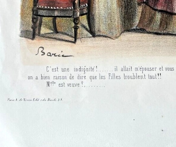 Antique Print 19th century Caricature People Jules Jean Antoine BARIC (1825-1905 - 3