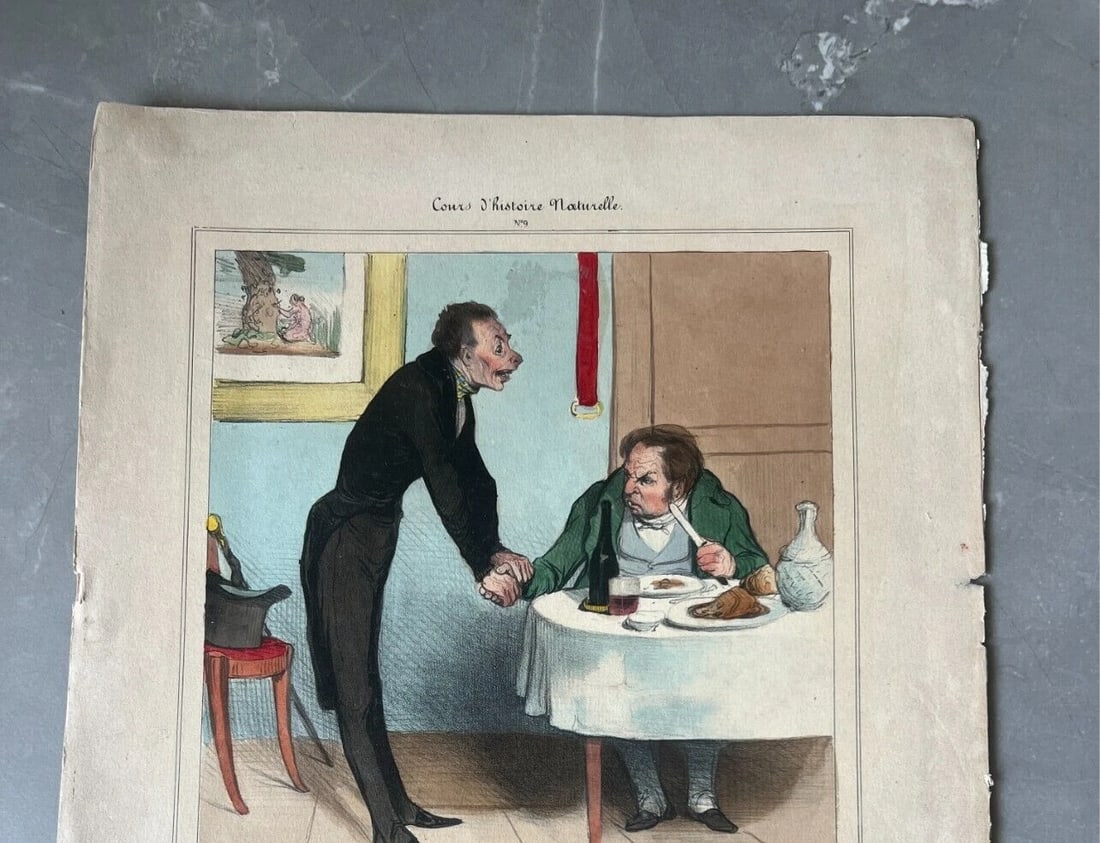Daumier, Le Lierre Plante Parasite - Caricature Antique Print 19th century - 3