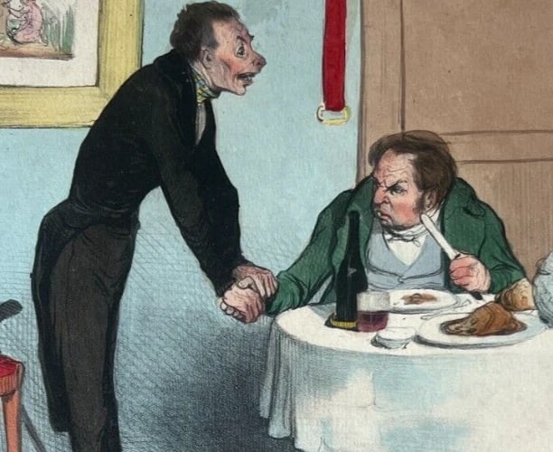 Daumier, Le Lierre Plante Parasite - Caricature Antique Print 19th century - 5