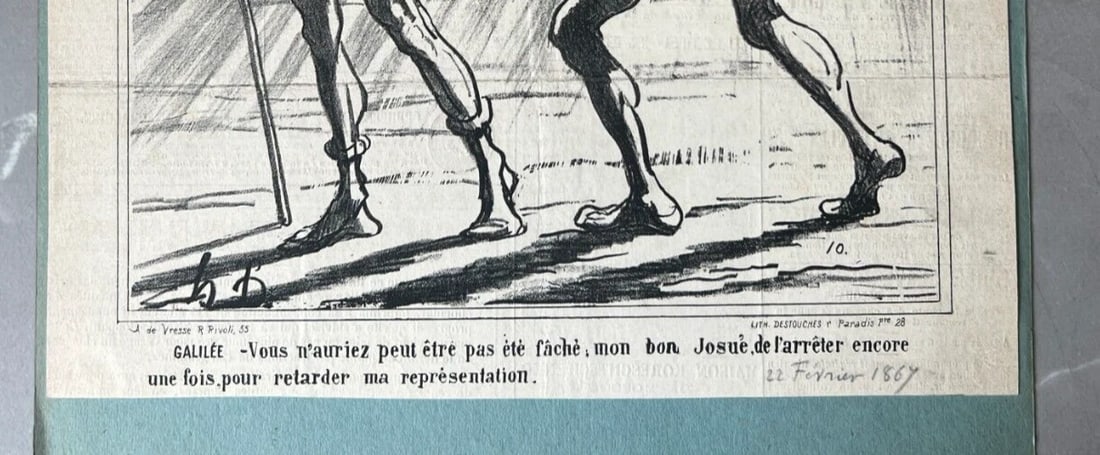 Antique Print 19th century Caricature, Daumier, Actualite, Galilee 1867 - 4