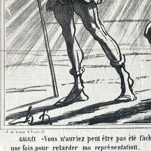 Antique Print 19th century Caricature, Daumier, Actualite, Galilee 1867 - 5