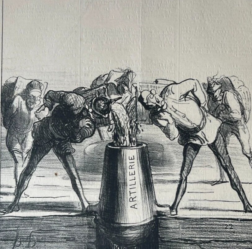 1868 Caricature, Daumier, Tonneau des Danaides - Antique Print 19th century: Title: 1868 Caricature, Daumier, Tonneau des Danaides - Antique Print 19th century Description: 27 x 36 cm stains, folds Reserve: $50.00 Shipping: Domestic: Flat-rate of $22.00 to anywhere within the