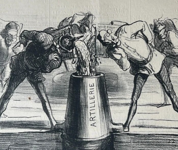 1868 Caricature, Daumier, Tonneau des Danaides - Antique Print 19th century - 5