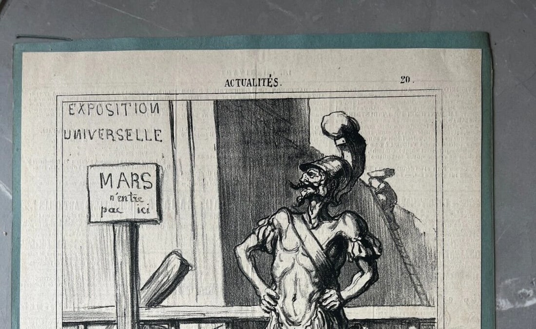 1867 Caricature, Daumier, Grand Tour - Antique Print 19th century - 3