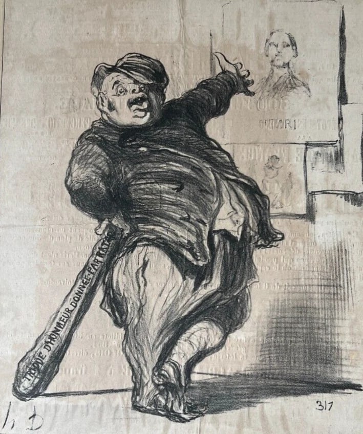 1851 Caricature Daumier - Bonapartiste Converti - Antique Print 19th century (1 of 8)