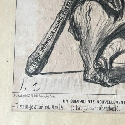 1851 Caricature Daumier - Bonapartiste Converti - Antique Print 19th century - 5
