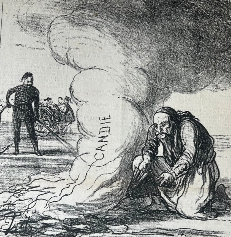 19th century Caricature, Daumier, Attitude en Partie Double 1867 -Antique Print: Title: 19th century Caricature, Daumier, Attitude en Partie Double 1867 -Antique Print Description: 27 x 36 cm stains, folds Reserve: $50.00 Shipping: Domestic: Flat-rate of $22.00 to anywhere within