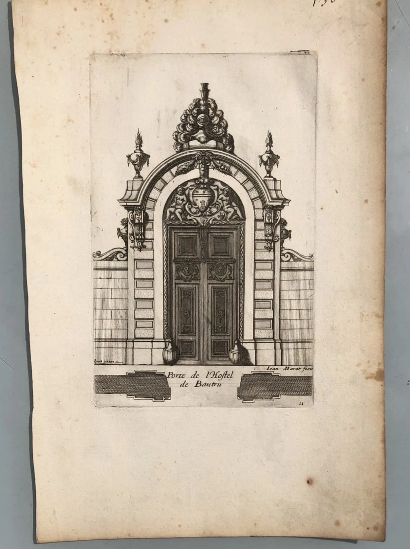 Antique Original Etching Jean MAROT Mariette Doors x7 Etchings - 2