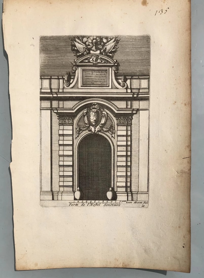Antique Original Etching Jean MAROT Mariette Doors x7 Etchings - 4