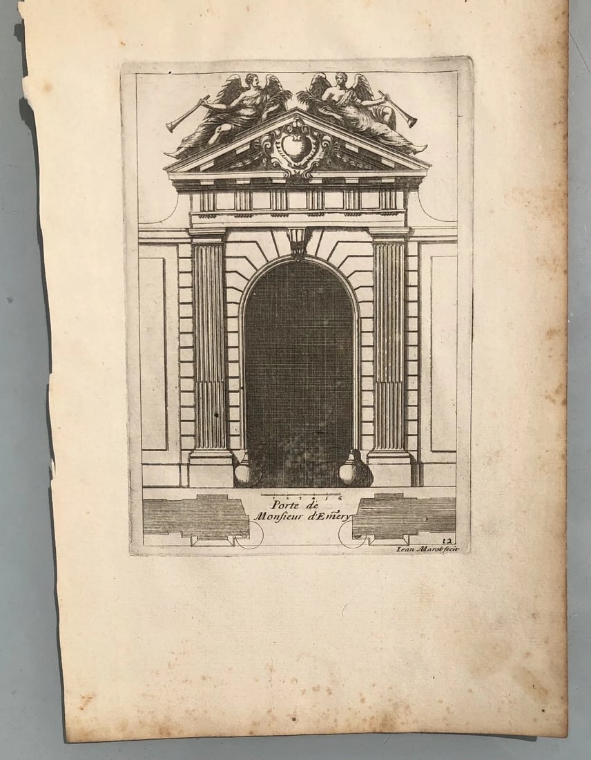 Antique Original Etching Jean MAROT Mariette Doors x7 Etchings - 5