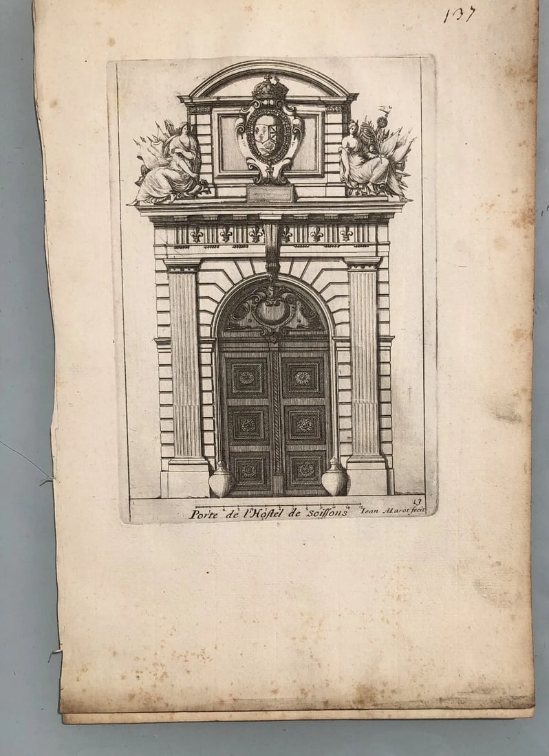 Antique Original Etching Jean MAROT Mariette Doors x7 Etchings - 6