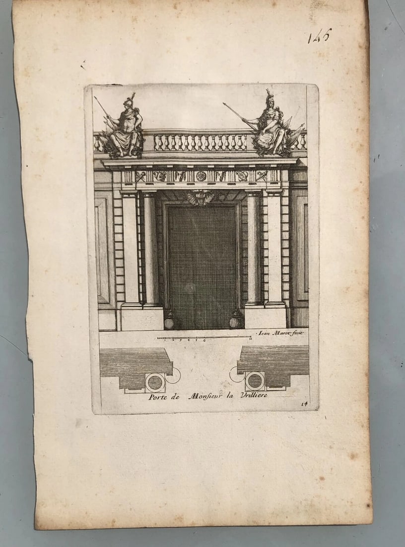 Antique Original Etching Jean MAROT Mariette Doors x7 Etchings - 7