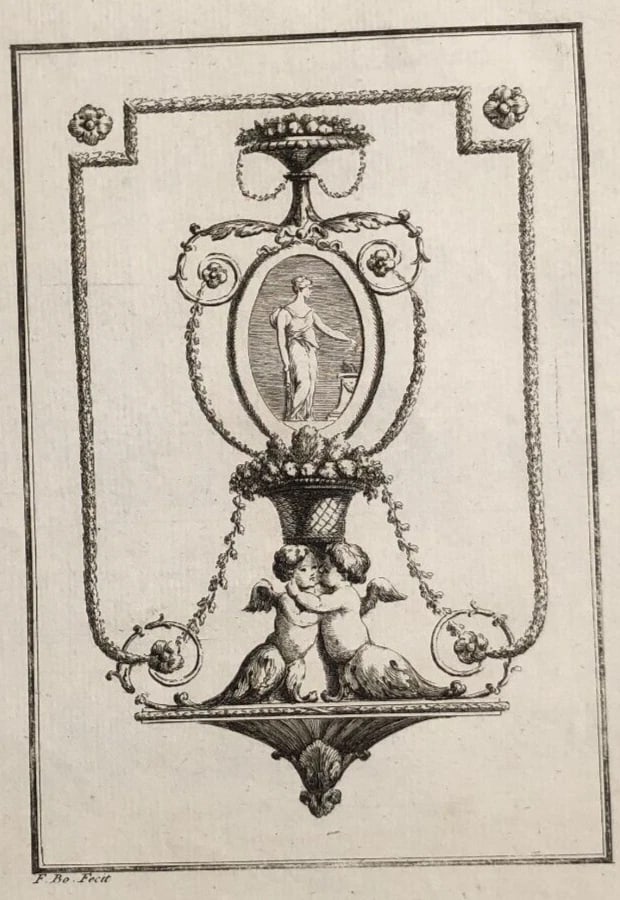Antique Original Etching François BOUCHER (1703-1770) x3 Arabesques, Fountains - 3