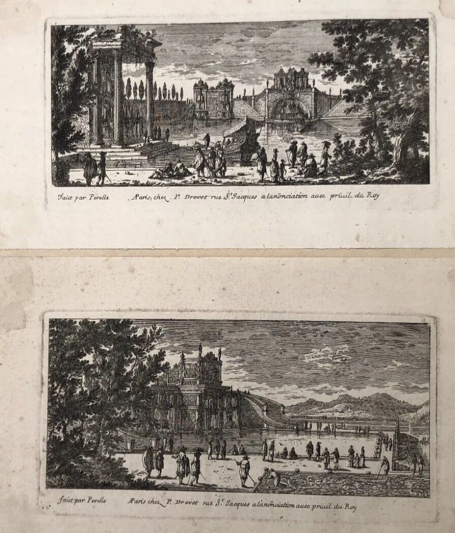 Gabriel PERELLE 1604-1677 - Landscapes River - Antique Original Etching - 2