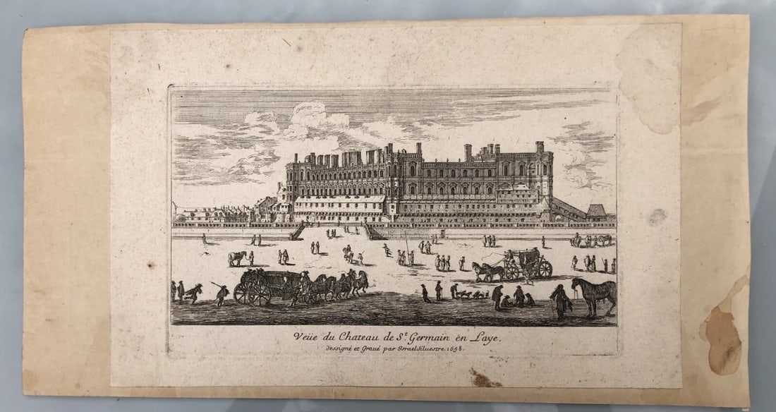 Antique Original Etching Israël SILVESTRE (1621-1691) St German en Laye Chateau - 8