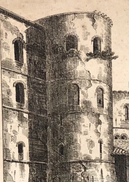1832 Porta Asinaria, Ricciardelli Luigi - Antique Original Etching - 4