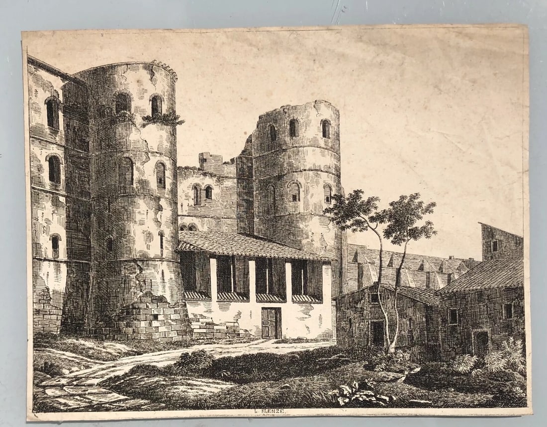 1832 Porta Asinaria, Ricciardelli Luigi - Antique Original Etching - 8