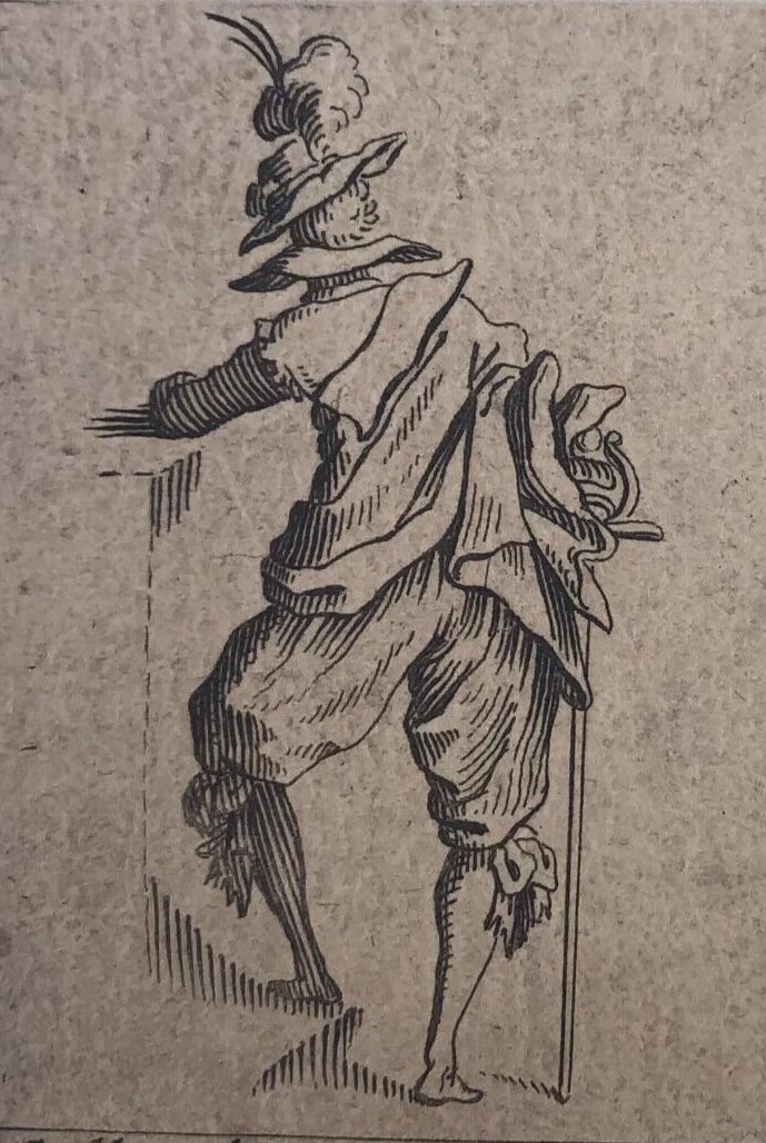 Antique Etching Original Jacques CALLOT (1592-1635) Men Portrait - 3