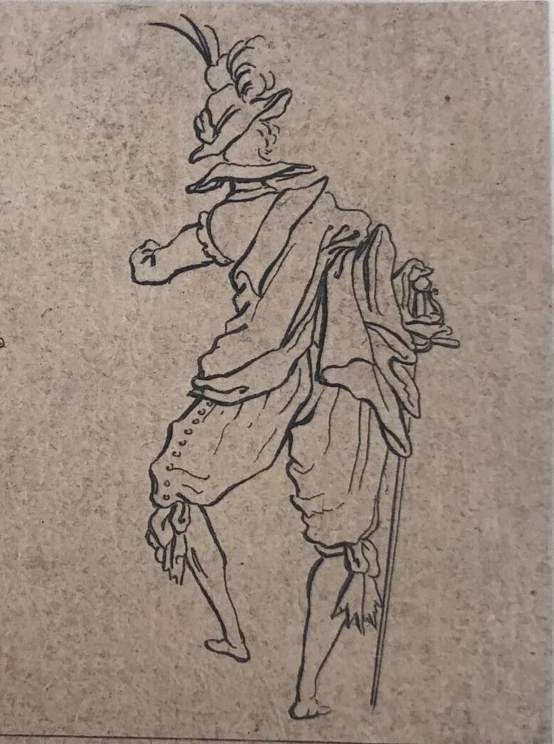 Antique Etching Original Jacques CALLOT (1592-1635) Men Portrait - 4