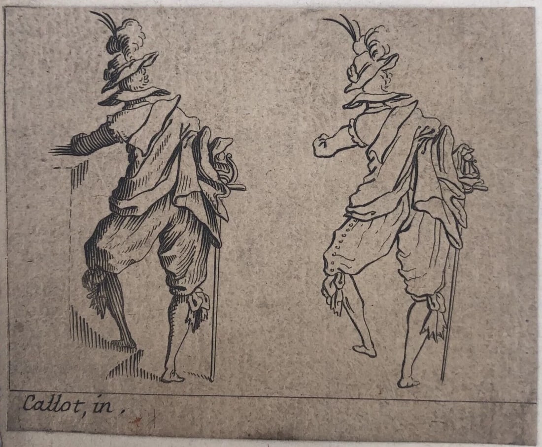 Antique Etching Original Jacques CALLOT (1592-1635) Men Portrait - 7