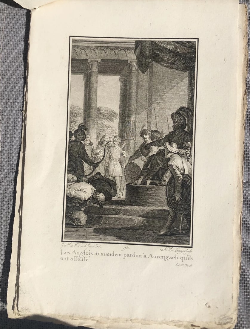 Antique Etching Original Pierre BAQUOY, Jean-Michel MOREAU Travel, History - 4