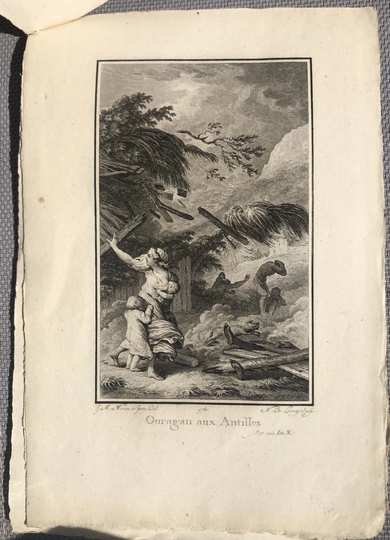 Antique Etching Original Pierre BAQUOY, Jean-Michel MOREAU Travel, History - 7