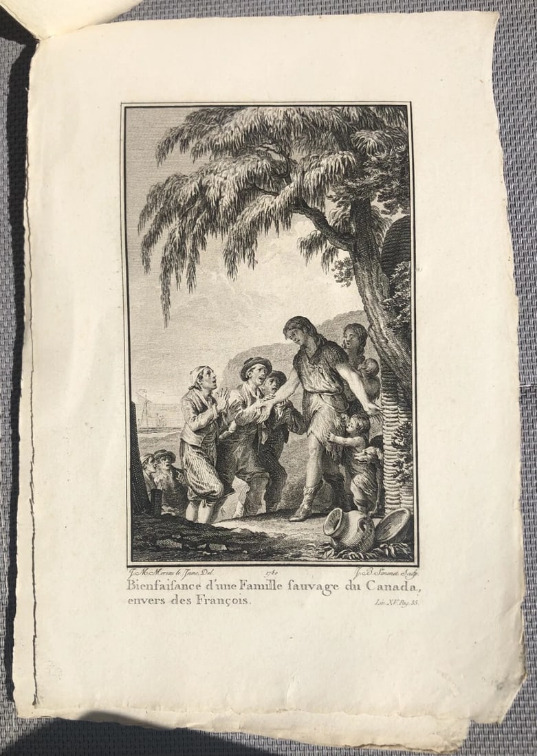 Antique Etching Original Pierre BAQUOY, Jean-Michel MOREAU Travel, History - 9