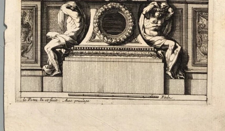 Jean Le Pautre (1618–1682) Architecture, Sculpture Antique Etching Original - 5