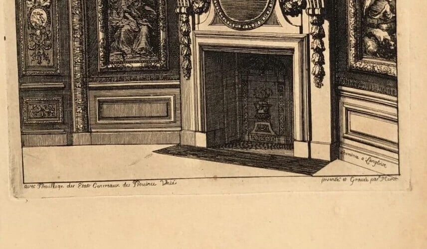Antique Original Etching Jean MAROT Mariette, Fireplace, Architecture x7 - 9