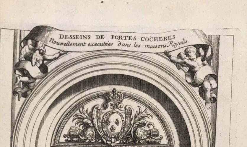 Antique Original Etching Jean LEPAUTRE (1618-1682) Doors, Architecture x5 - 8