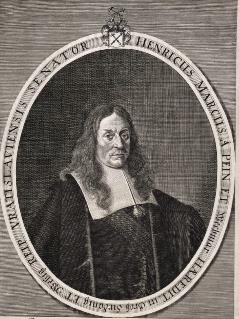 Man Portrait, Henricus Marcus, Georg Schultz Antique Etching Original (1 of 8)