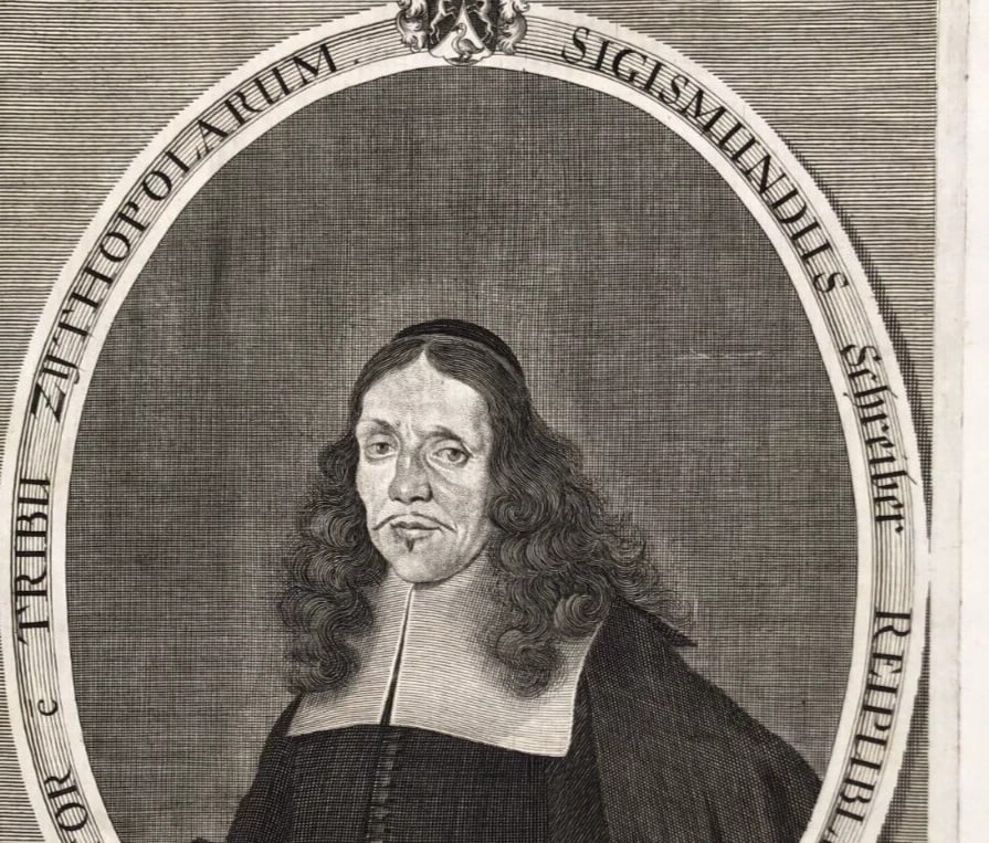 Man Portrait, Georg II SCHULTZ (1622-1677) Sigismundus Antique Etching Original - 4