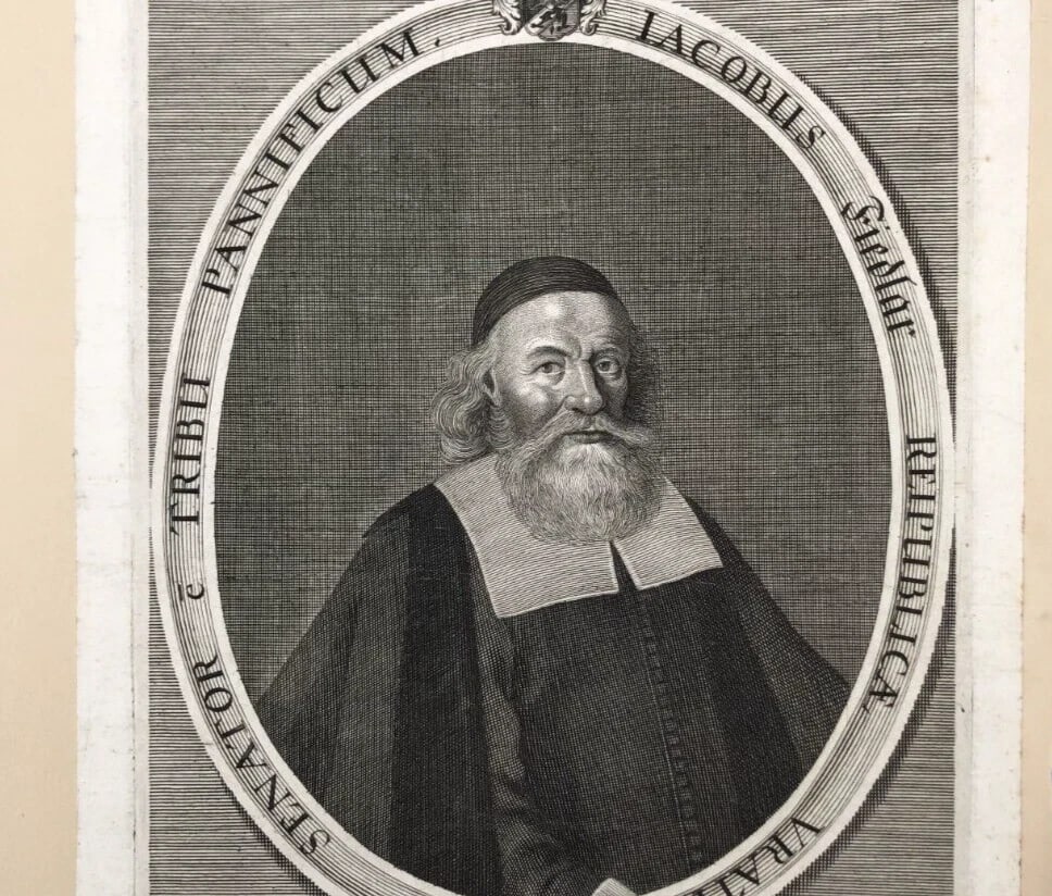 Antique Etching Original Man Portrait, Georg II SCHULTZ (1622-1677) Lacobus Fied - 4