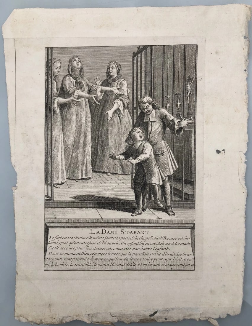 Michel Collée La Dame Stapart Louis-Basile de Montgeron Antique Etching - 4