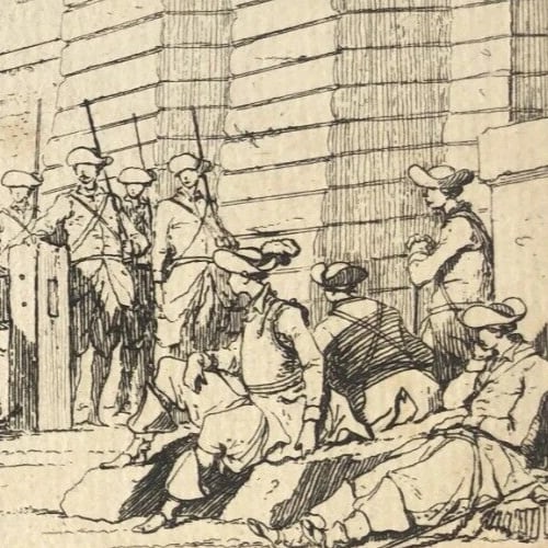 Philibert Benoît DELARUE, Military Scene, People, Horse Antique Etching Original - 5