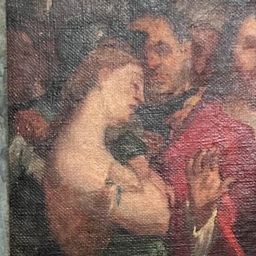 19th century Religious Christ, Apostles - Antique Painting Original - 3