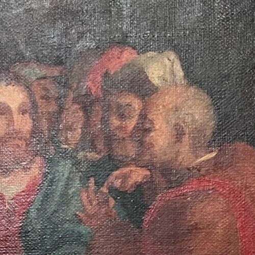 19th century Religious Christ, Apostles - Antique Painting Original - 5
