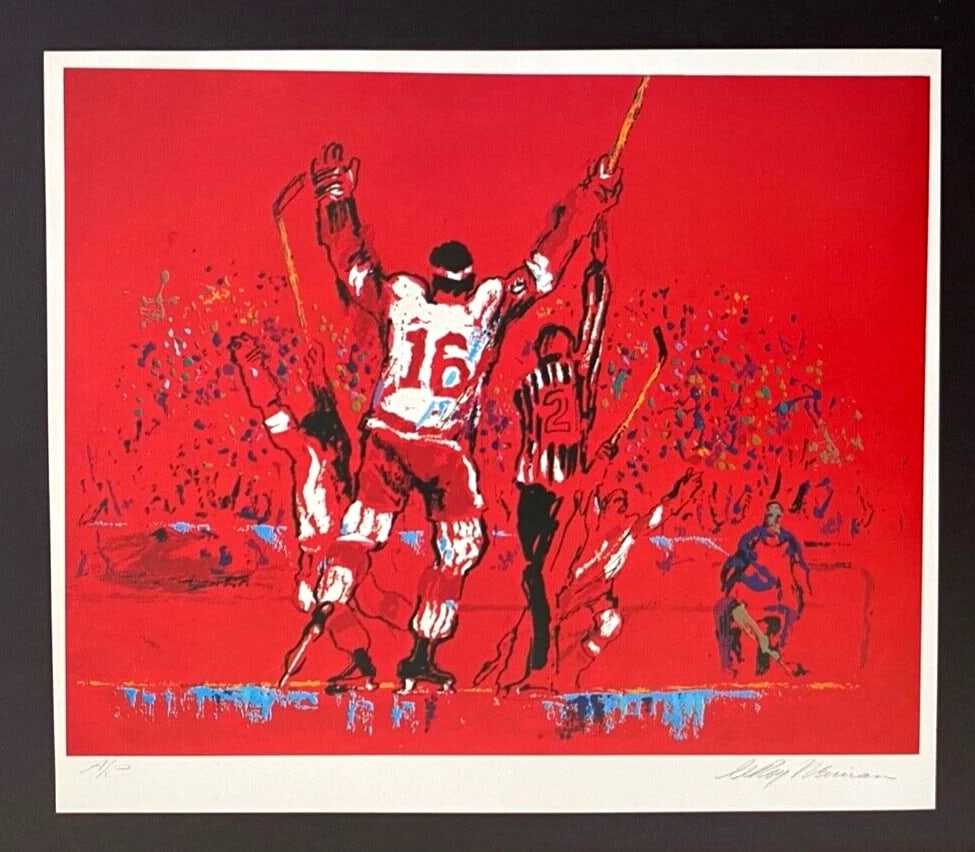 LeRoy Neiman " Hockey " Signed Pop Art Mounted and Framed - 2