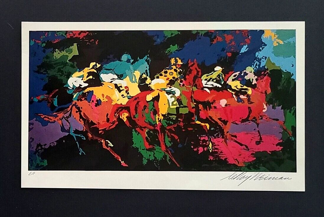 LeRoy Neiman " THE RACE " Signed Pop Art Mounted and Framed - 2