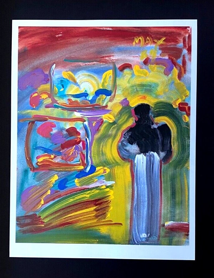 Peter Max | Angel Vintage Print Signed Framed Gold Pop Art - 2