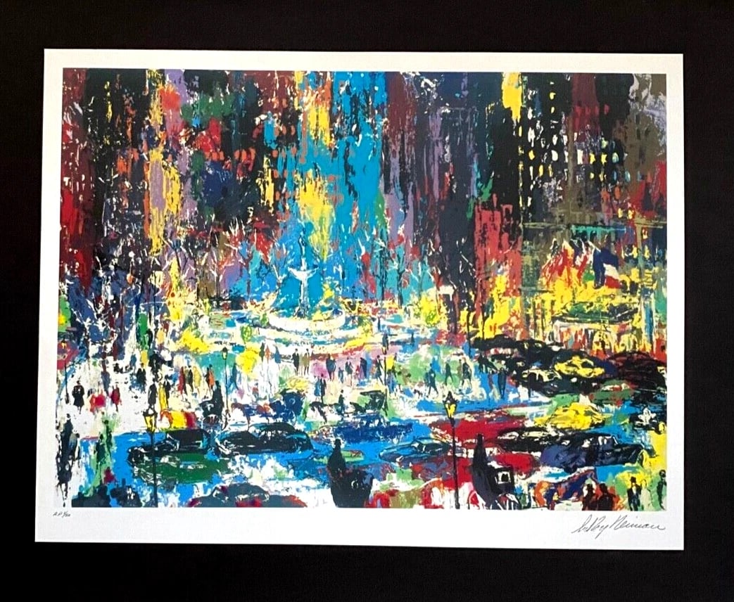 LeRoy Neiman "THE PLAZA SQUARE " Signed Pop Art Mounted and Framed in New 11x14 - 2