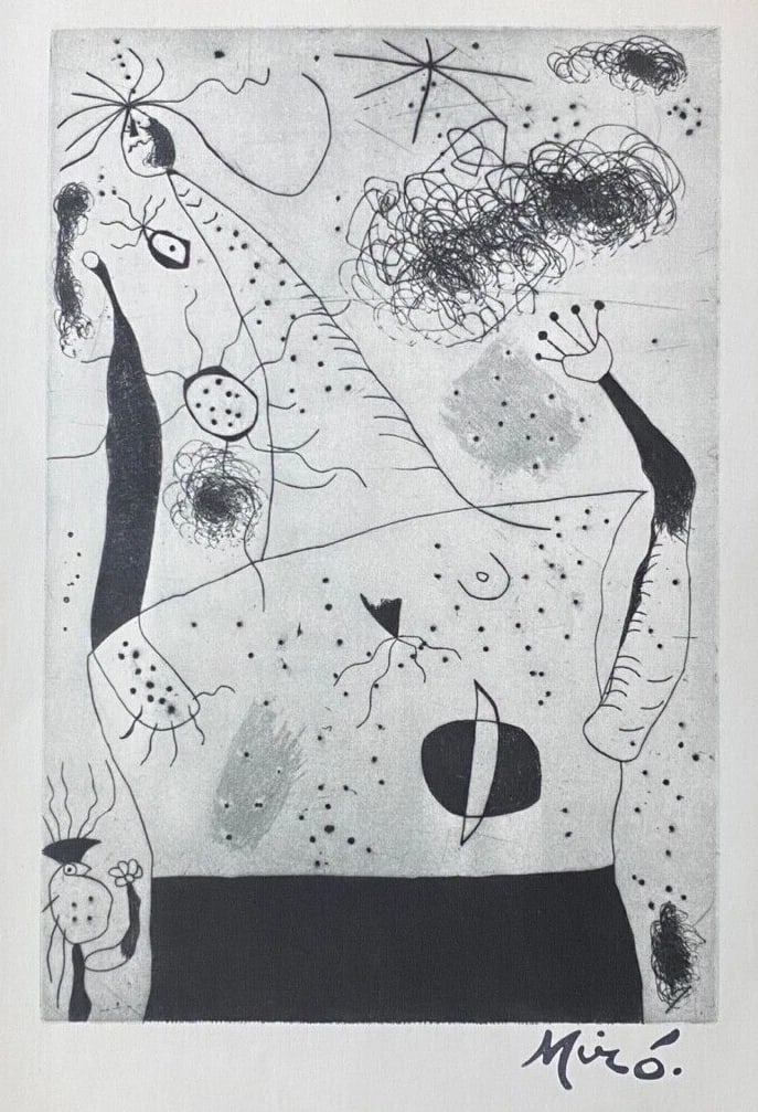 Joan Miro | Vintage 1958 Signed Print | Mounted and Framed - 2