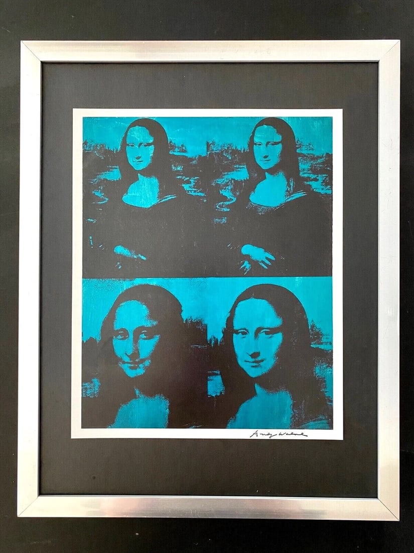 ANDY WARHOL x MONA LISA ICONIC VINTAGE PRINT – SIGNED MOUNTED & FRAMED! (1 of 3)